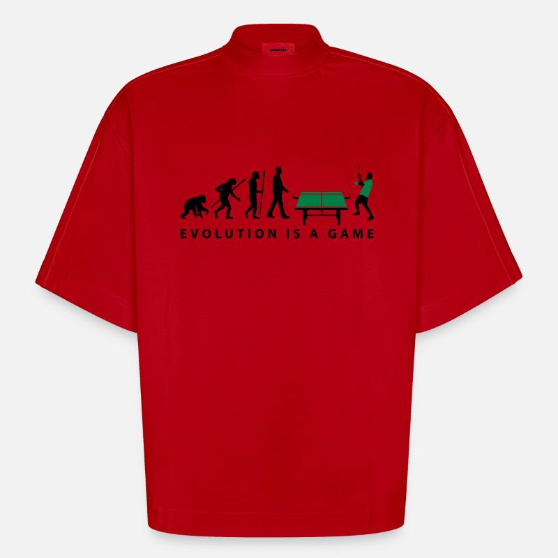evolution_table_tennis_072012_c_2c - Heavyweight Oversized Organic Boxy T-Shirt Made in EU - red