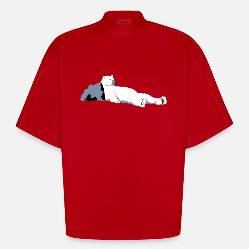 Eisbär - Heavyweight Oversized Organic Boxy T-Shirt Made in EU - Rot