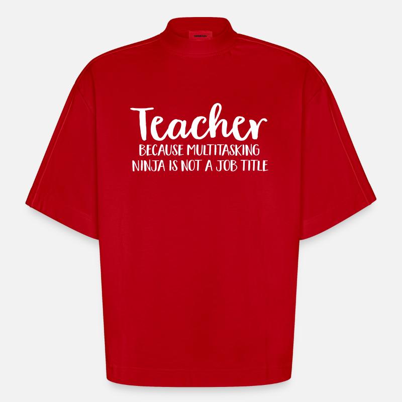 lehrer - T-shirt bio épais oversize Boxy fabriqué en UE - rouge