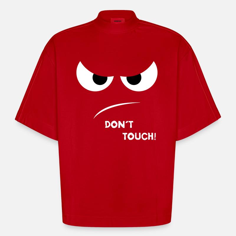 Dont Touch Two - Heavyweight Oversized Organic Boxy T-Shirt Made in EU - Rot