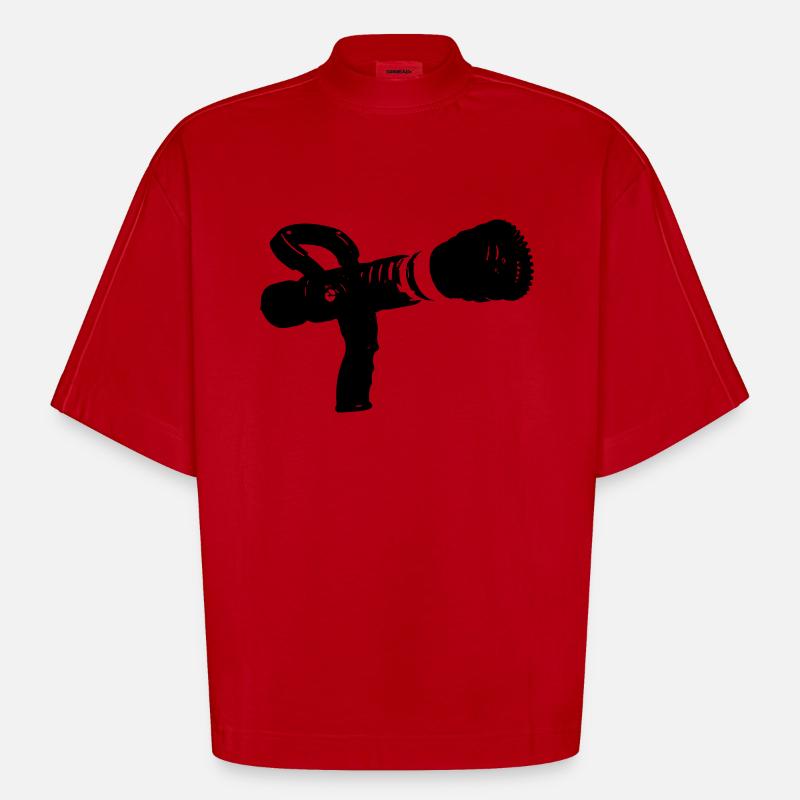 fire lance flow rate variable - Heavyweight Oversized Organic Boxy T-Shirt Made in EU - red