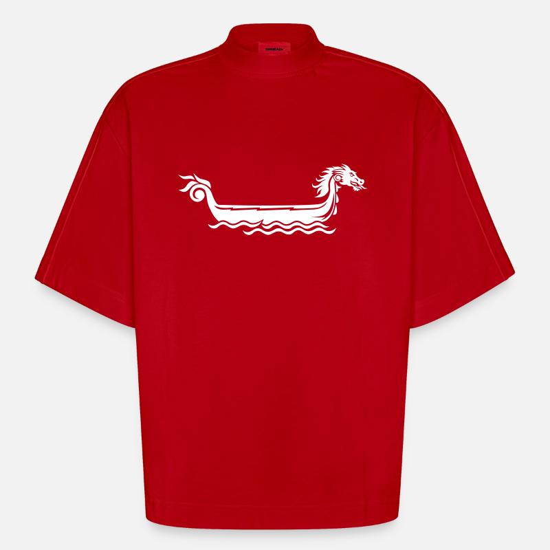 Drachenboot - Heavyweight Oversized Organic Boxy T-Shirt Made in EU - Rot