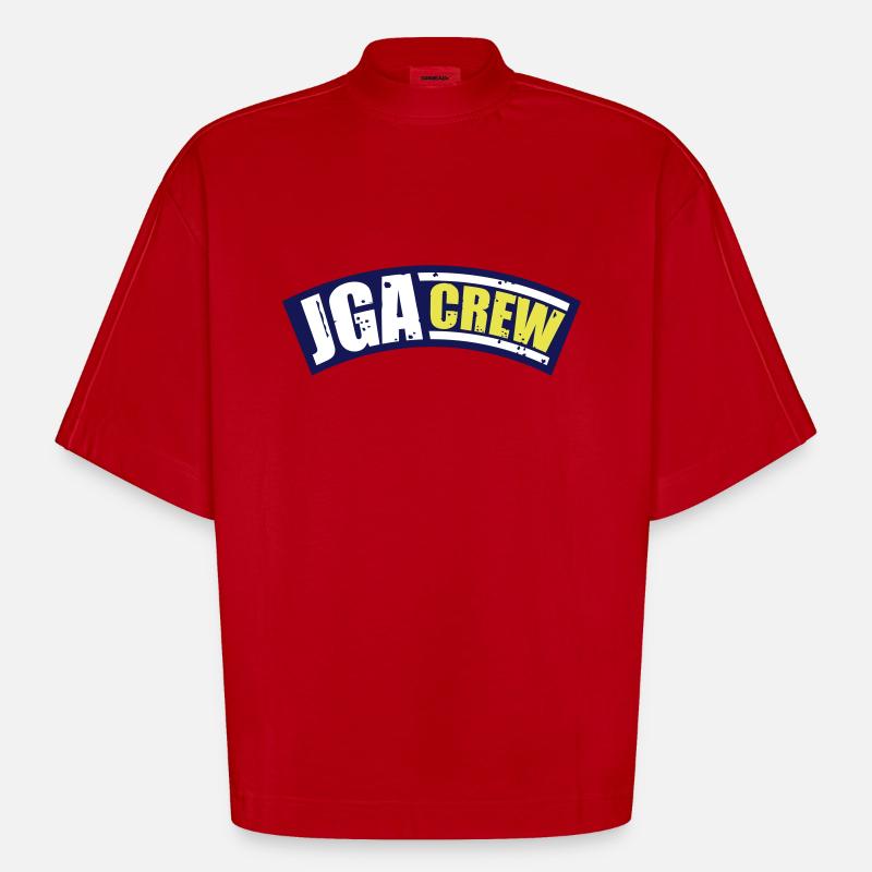 Jga Crew - Heavyweight Oversized Organic Boxy T-Shirt Made in EU - Rot