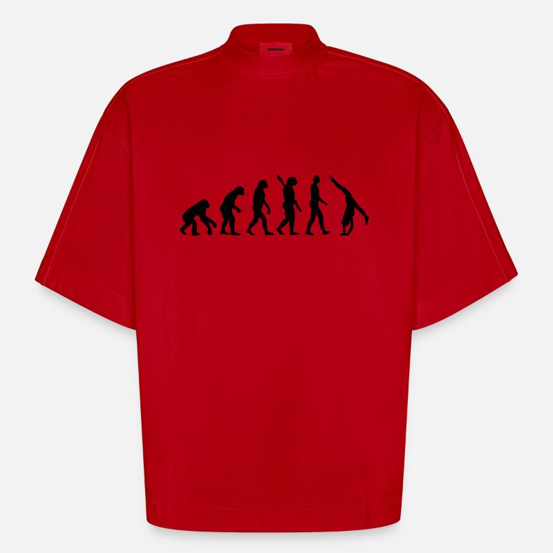 Evolution Gymnastik - Heavyweight Oversized Organic Boxy T-Shirt Made in EU - Rot