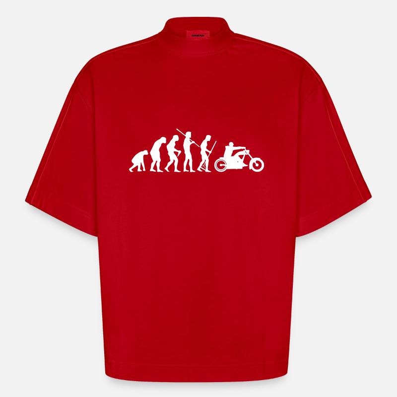 MOTORCYCLE EVOLUTION - T-shirt bio épais oversize Boxy fabriqué en UE - rouge