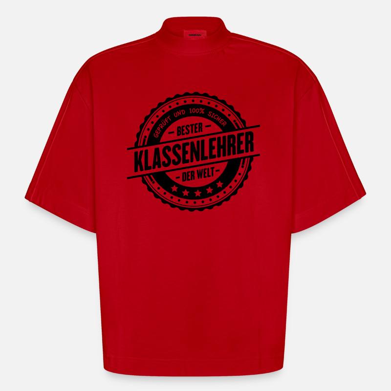 Bester Klassenlehrer - Heavyweight Oversized Organic Boxy T-Shirt Made in EU - Rot