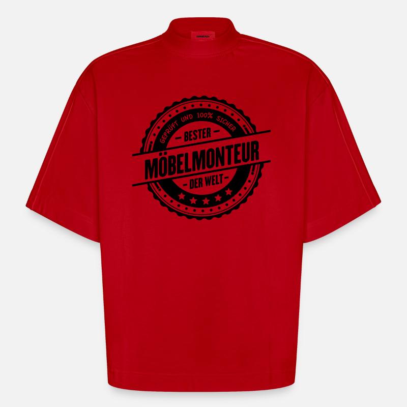 Bester Möbelmonteur - Heavyweight Oversized Organic Boxy T-Shirt Made in EU - Rot