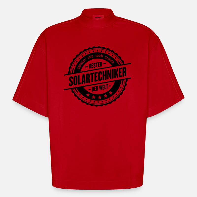Bester Solartechniker - Heavyweight Oversized Organic Boxy T-Shirt Made in EU - Rot