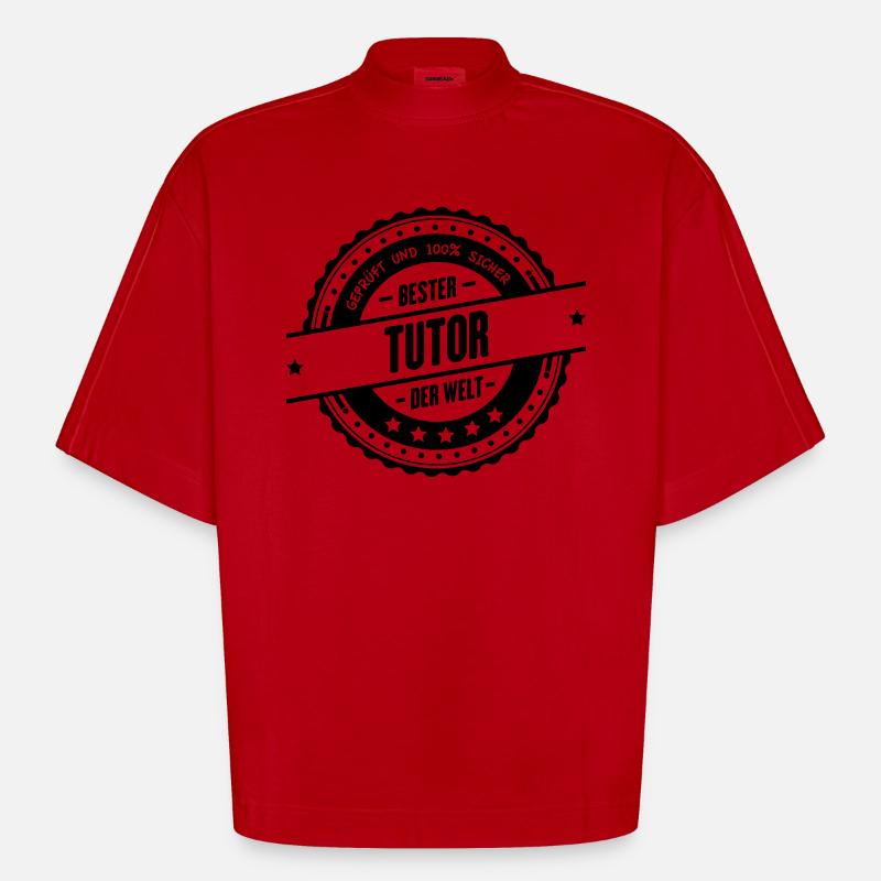 Bester Tutor - Heavyweight Oversized Organic Boxy T-Shirt Made in EU - Rot
