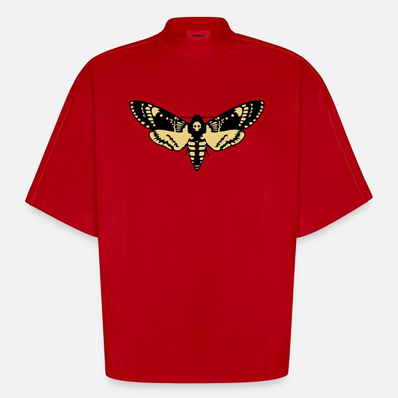 Sphinx Schädel butterfly skull - Heavyweight Oversized Organic Boxy T-Shirt Made in EU - Rot