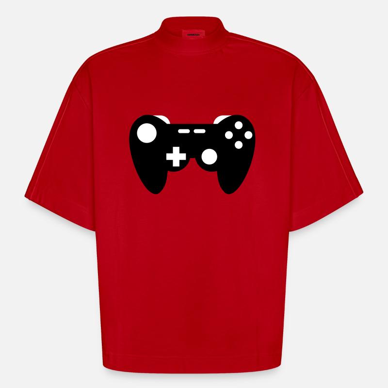 Gamepad - Heavyweight Oversized Organic Boxy T-Shirt Made in EU - Rot