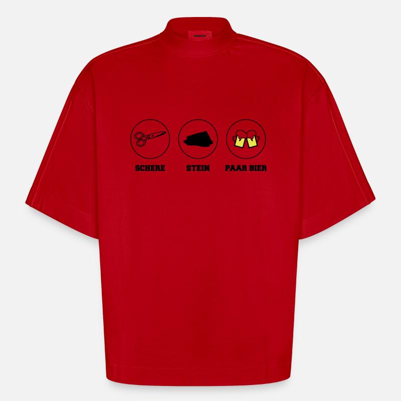 blockedName - Heavyweight Oversized Organic Boxy T-Shirt Made in EU - Rot