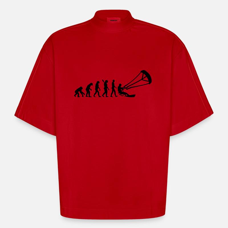 Evolution Kitesurfing - Heavyweight Oversized Organic Boxy T-Shirt Made in EU - red