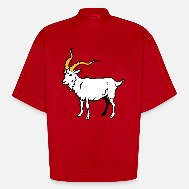 Ziegenbock - Heavyweight Oversized Organic Boxy T-Shirt Made in EU - Rot