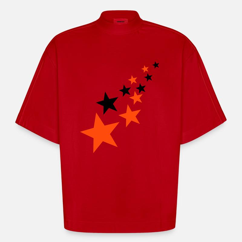 Sterne - Heavyweight Oversized Organic Boxy T-Shirt Made in EU - Rot