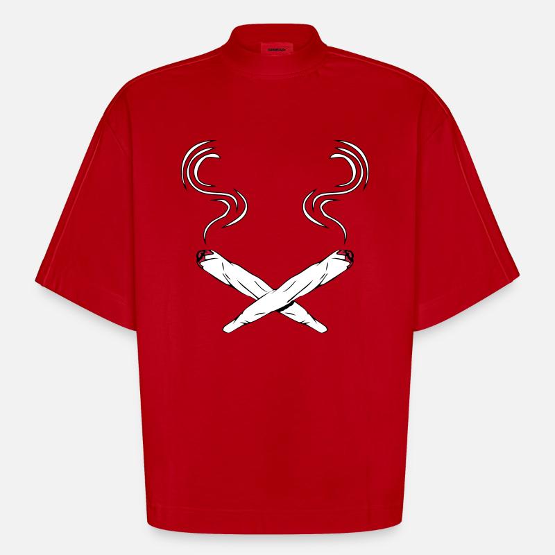 kiffen conception des joints - T-shirt bio épais oversize Boxy fabriqué en UE - rouge