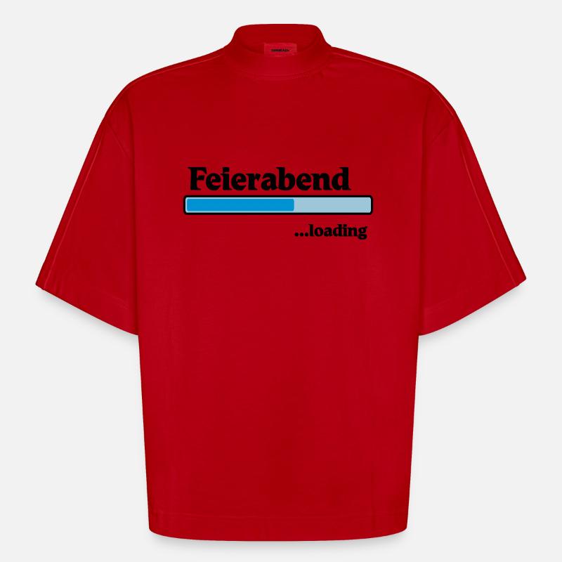 Feierabend loading - Heavyweight Oversized Organic Boxy T-Shirt Made in EU - Rot