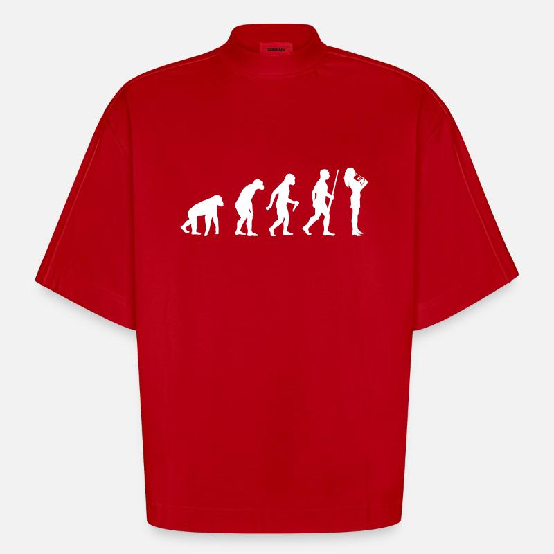 French Horn Evolution - Heavyweight Oversized Organic Boxy T-Shirt Made in EU - Rot