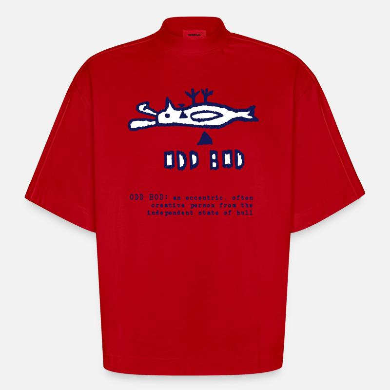 ODD BOD - Heavyweight Oversized Organic Boxy T-skjorte produsert i EU - rød