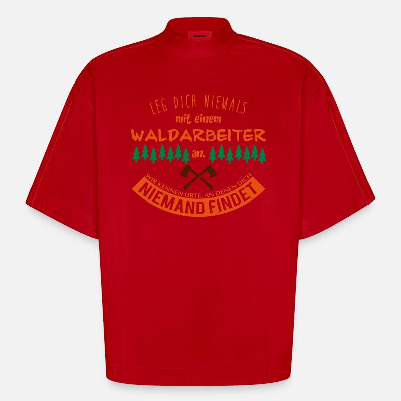 Waldarbeiter - Heavyweight Oversized Organic Boxy T-Shirt Made in EU - Rot