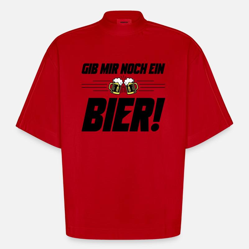 Noch ein Bier Spruch - Heavyweight Oversized Organic Boxy T-Shirt Made in EU - Rot