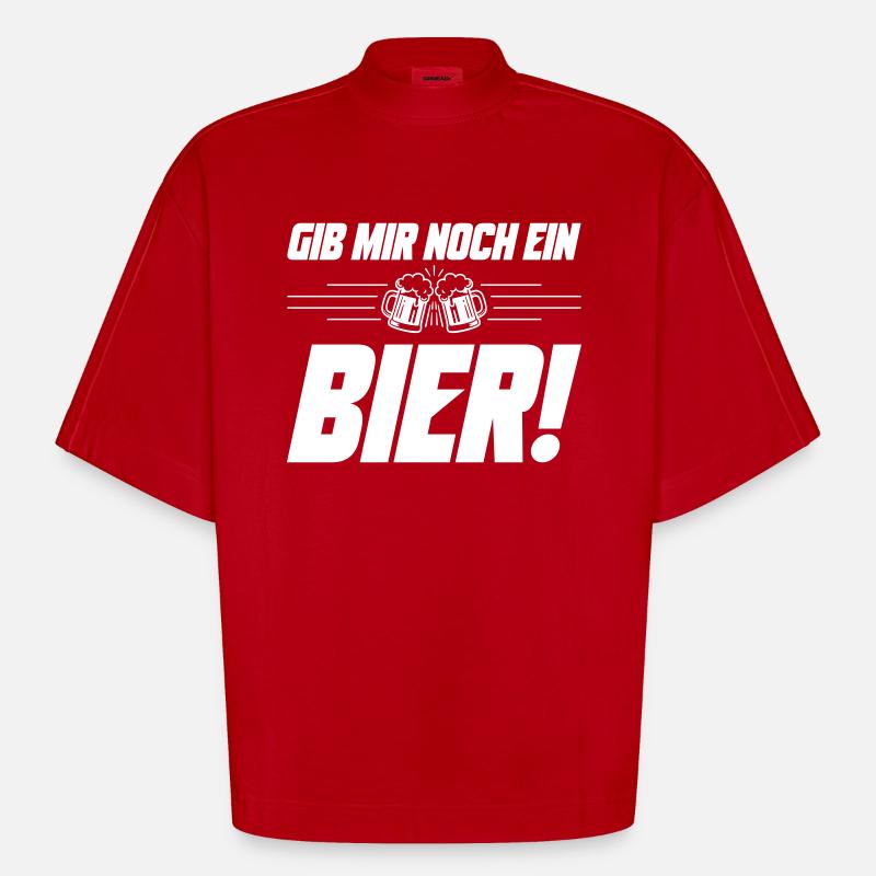 Noch ein Bier Spruch - Heavyweight Oversized Organic Boxy T-Shirt Made in EU - Rot