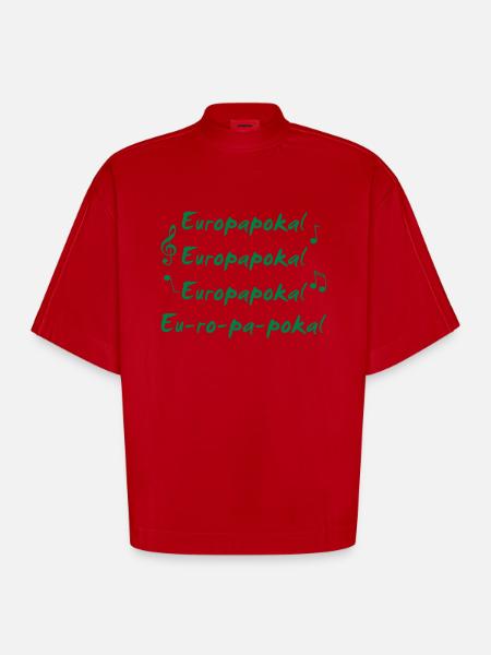 European Cup monochrome - Heavyweight Oversized Organic Boxy T-Shirt Made in EU - red