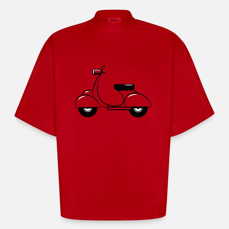 motorroller - Heavyweight Oversized Organic Boxy T-Shirt Made in EU - Rot