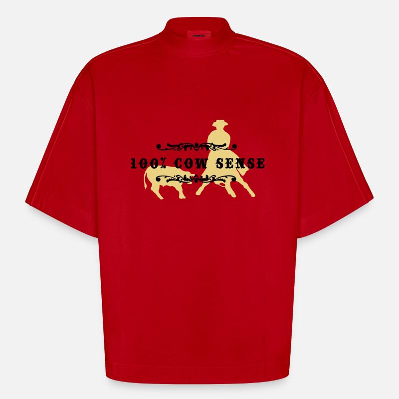 (cowsense_2c) - Heavyweight Oversized Organic Boxy T-Shirt Made in EU - Rot