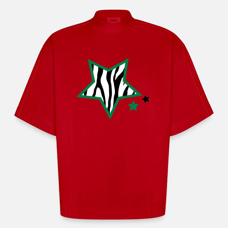 zebrastars - Heavyweight Oversized Organic Boxy T-Shirt Made in EU - Rot