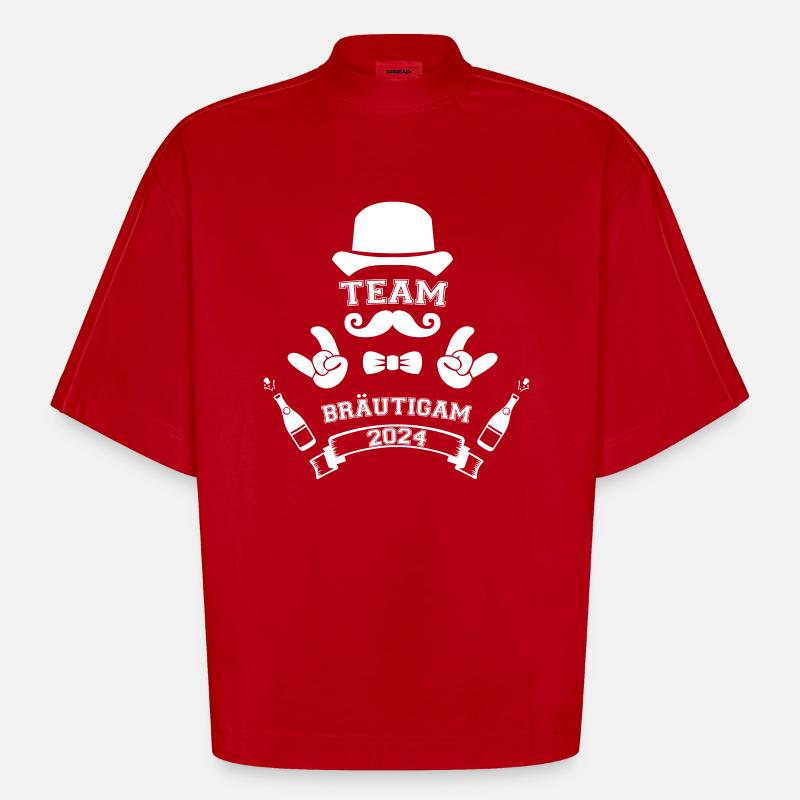 team bräutigam 2024 - Heavyweight Oversized Organic Boxy T-Shirt Made in EU - Rot
