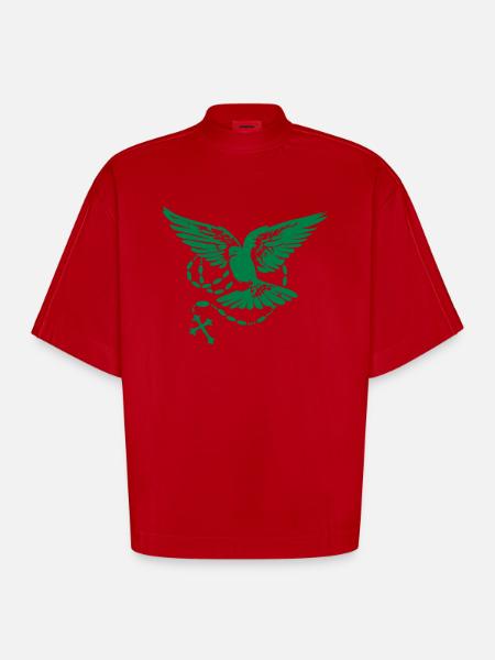 Colombe Saint- - T-shirt bio épais oversize Boxy fabriqué en UE - rouge