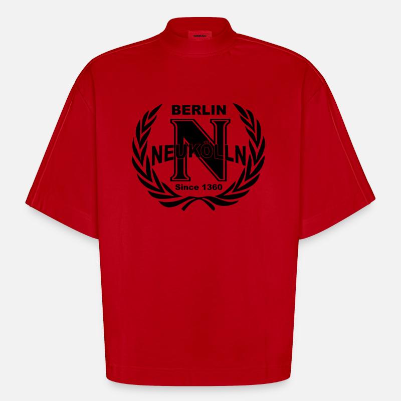 neukoelln_end - Heavyweight Oversized Organic Boxy T-Shirt Made in EU - Rot