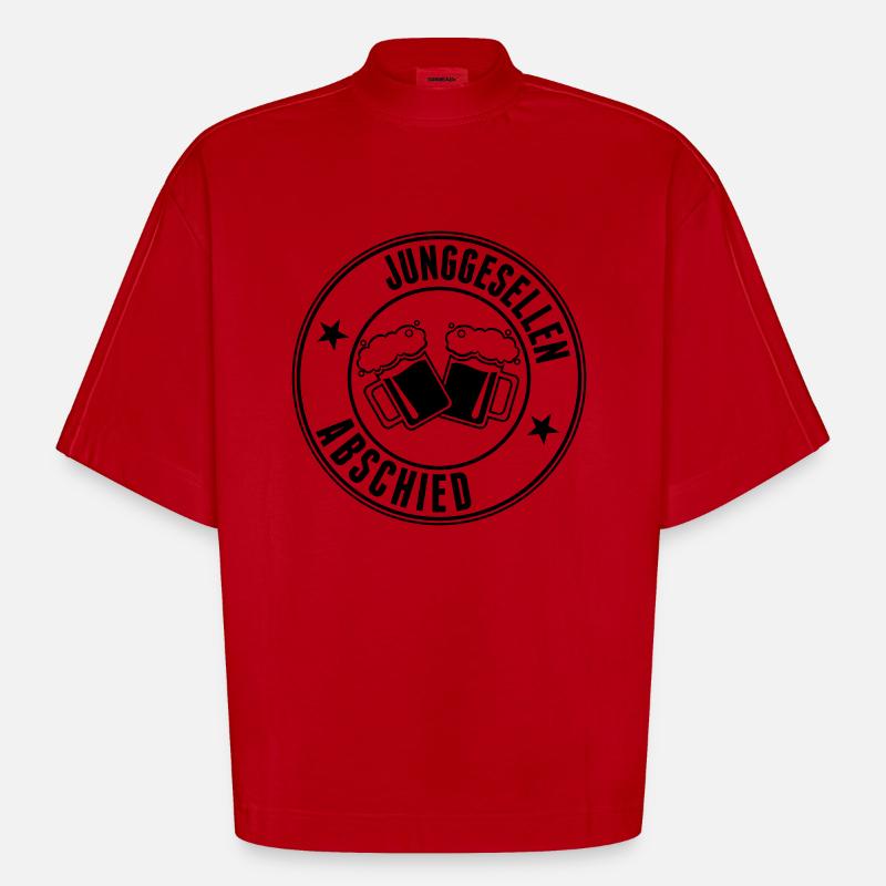 Junggesellenabschied Stempel - T-shirt bio épais oversize Boxy fabriqué en UE - rouge