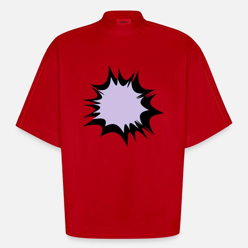 Speech comic bulle explosion - T-shirt bio épais oversize Boxy fabriqué en UE - rouge