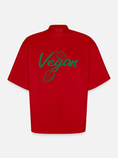 Vegan - Heavyweight Oversized Organic Boxy T-Shirt Made in EU - Rot