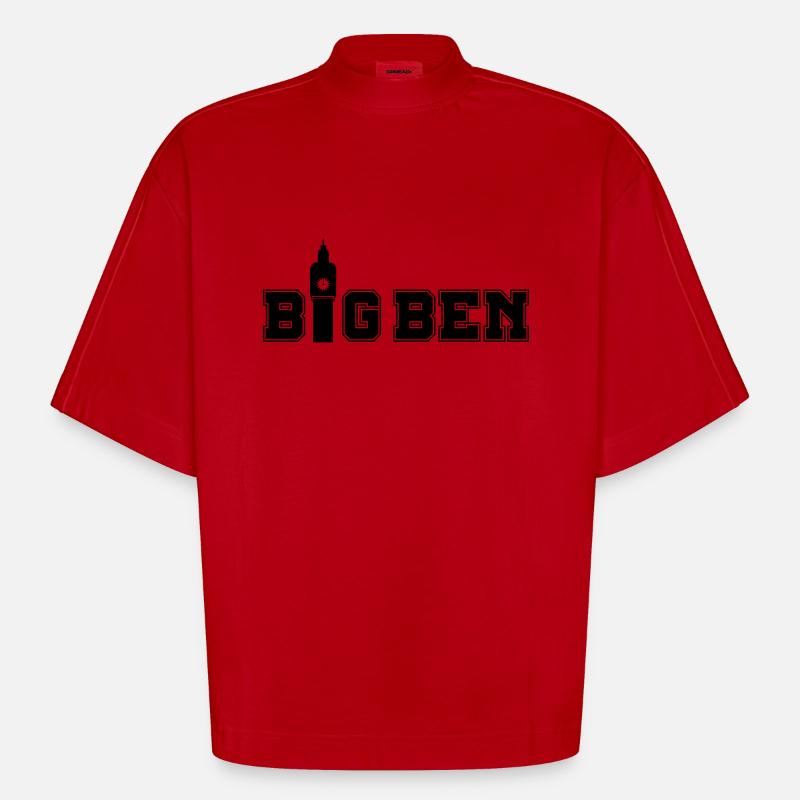 big_ben_01 - Heavyweight Oversized Organic Boxy T-Shirt Made in EU - red