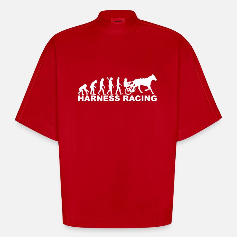 Evolution harness racing - T-shirt bio épais oversize Boxy fabriqué en UE - rouge