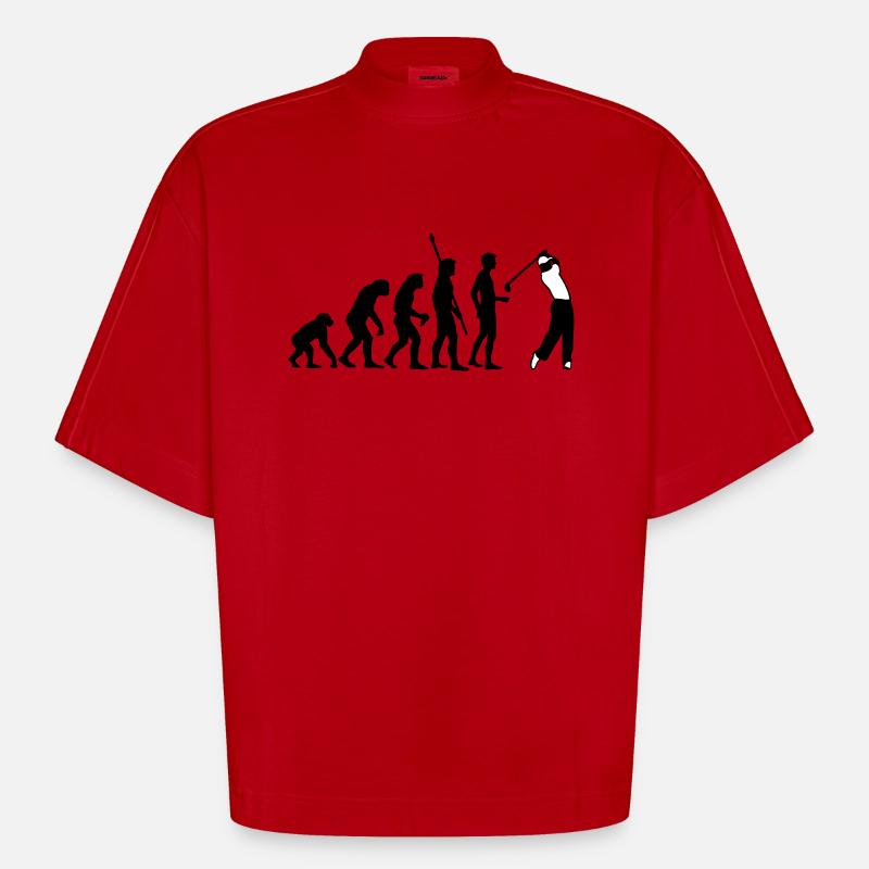 evolution_golf_b_2c - Heavyweight Oversized Organic Boxy T-Shirt Made in EU - Rot