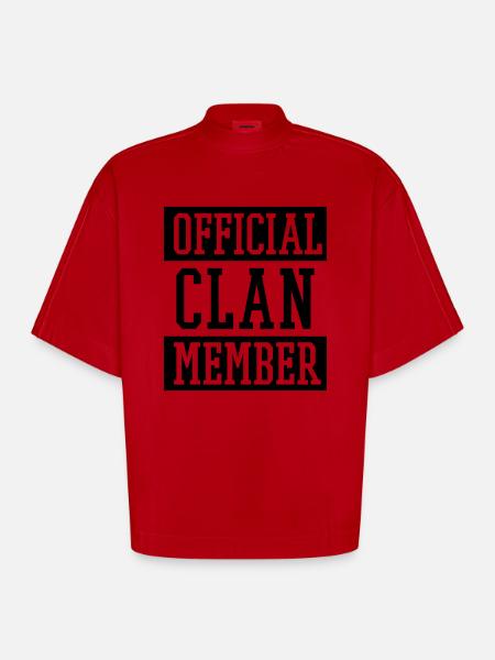 Official Clan Member - Heavyweight Oversized Organic Boxy T-Shirt Made in EU - red