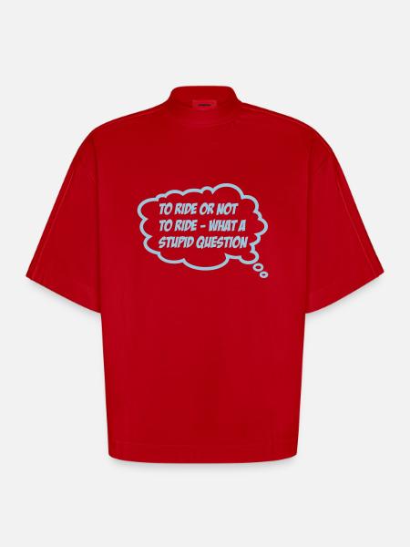 reiten - Heavyweight Oversized Organic Boxy T-Shirt Made in EU - Rot