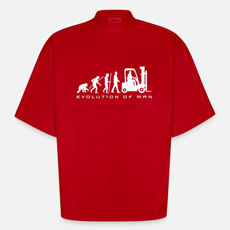 evolution_gabelstapler_122013_a_1c - Heavyweight Oversized Organic Boxy T-Shirt Made in EU - Rot