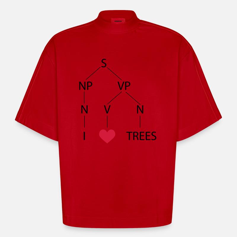 Syntax tree - Heavyweight Oversized Organic Boxy T-Shirt Made in EU - red