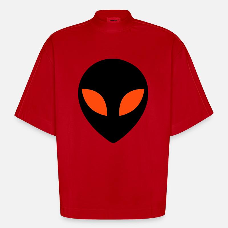 Étranger, extraterrestially, UFO, - T-shirt bio épais oversize Boxy fabriqué en UE - rouge