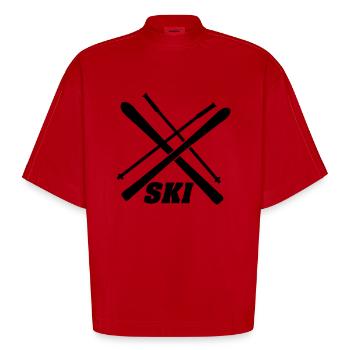 Ski, ski, skiing, après ski, freeski, freeskiing - Heavyweight Oversized Organic Boxy T-shirt Made in EU - röd - Fram