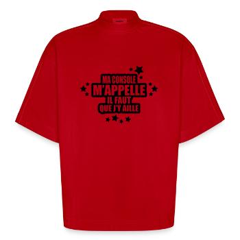 ma console m'appelle il faut que j'y aill - T-shirt bio épais oversize Boxy fabriqué en UE - rouge - Devant