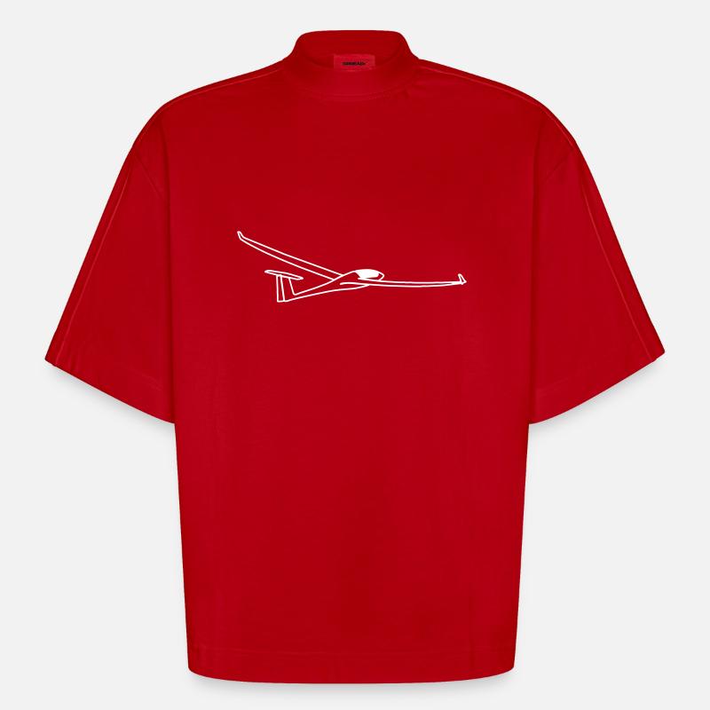 Glider glider glide cadeau - T-shirt bio épais oversize Boxy fabriqué en UE - rouge