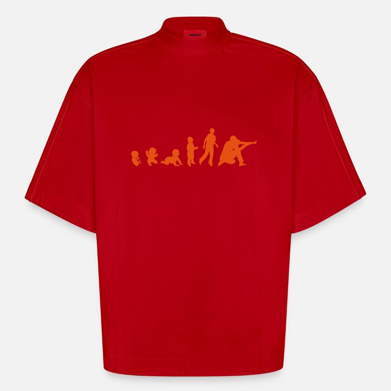 Evolution Sportschießen shooting1 - Heavyweight Oversized Organic Boxy T-Shirt Made in EU - Rot