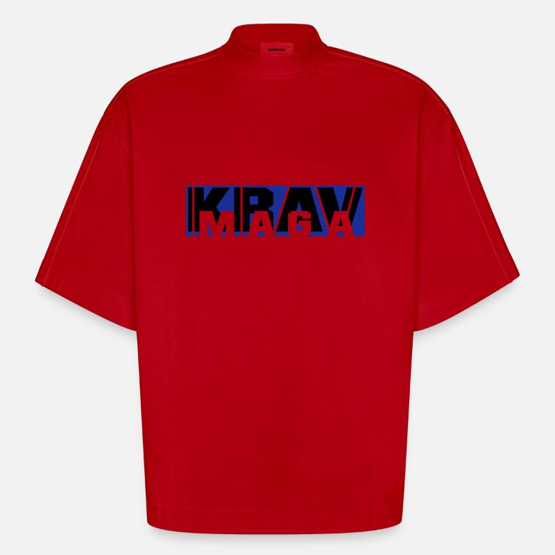 krav_maga_vec_2 de - Heavyweight Oversized Organic Boxy T-Shirt Made in EU - Rot