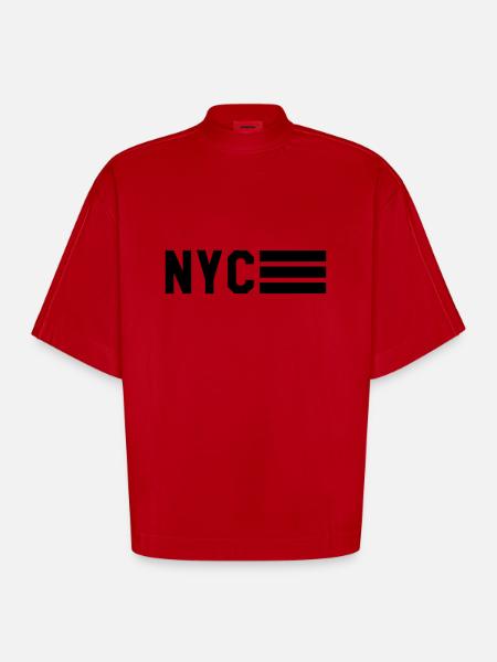 NYC - T-shirt bio épais oversize Boxy fabriqué en UE - rouge